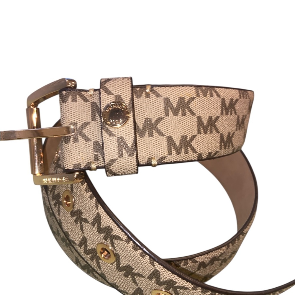 Michael Kors Designer Monogram Belt with Gold Buckle size L - Picture 4 of 7